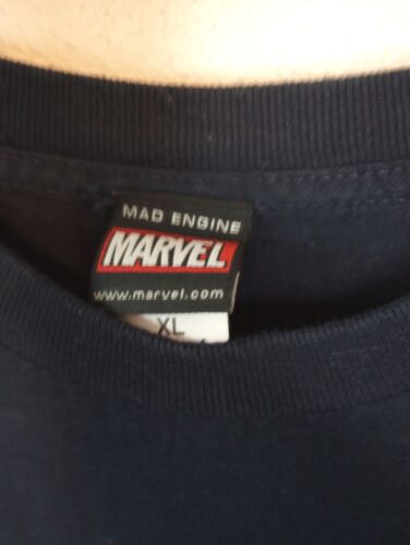 Spiderman Mad Engine Marvel Youth Xl Long Sleeve Navy T-Shirt 2002 Vintage - Picture 4 of 5