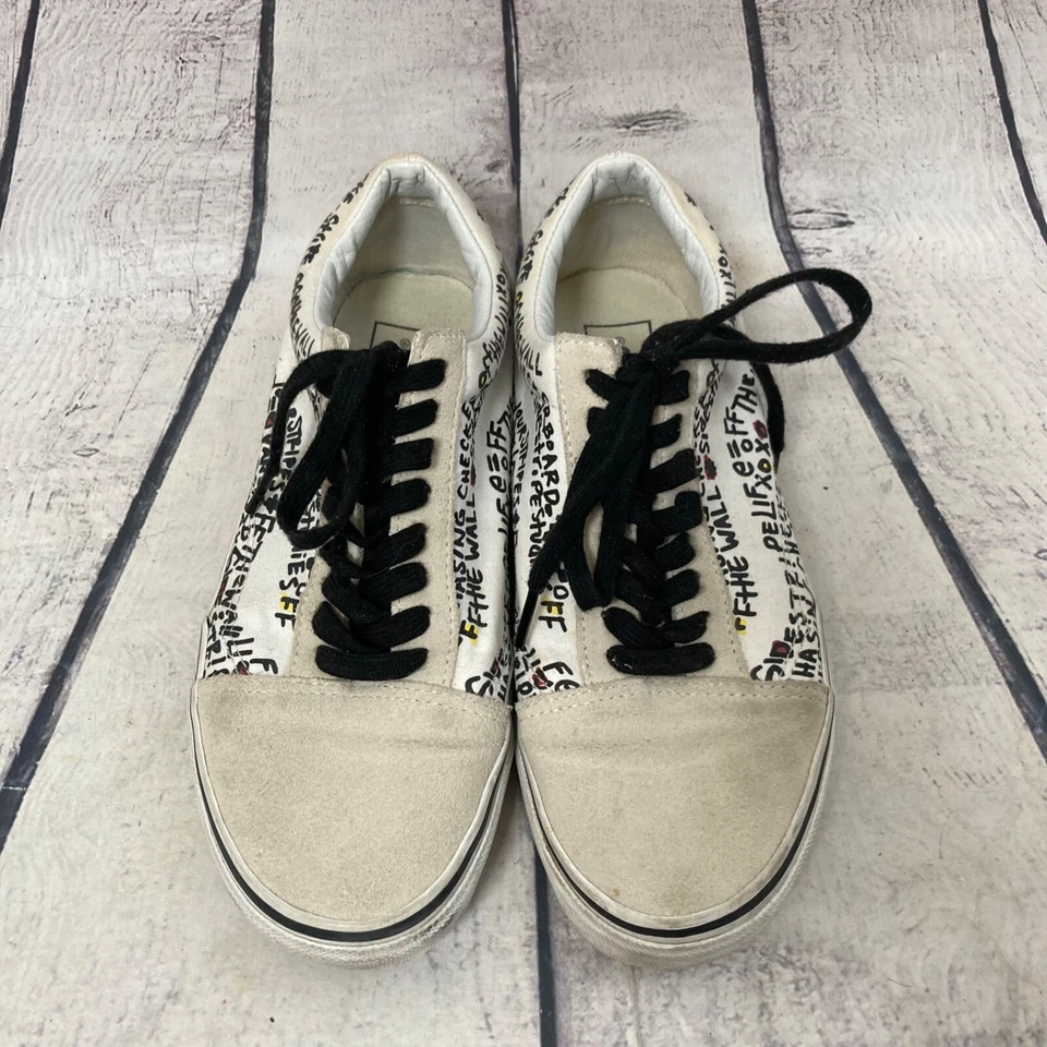 Vans Old Skool Mujer Talla 8 Hombre 6.5 Lona Gamuza Tenis Zapatos Negro Blanco Foto 3 de 4