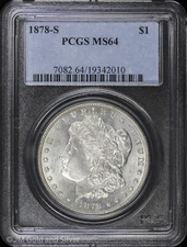 1878-S $1 Morgan Silver Dollar PCGS MS 64 |  Uncirculated UNC BU