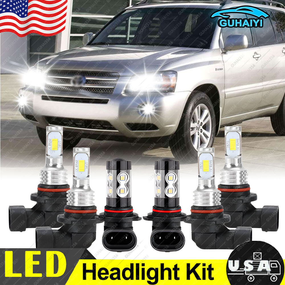 For Toyota Highlander 2004 2005 2006 2007 LED Headlight Hi/Lo +