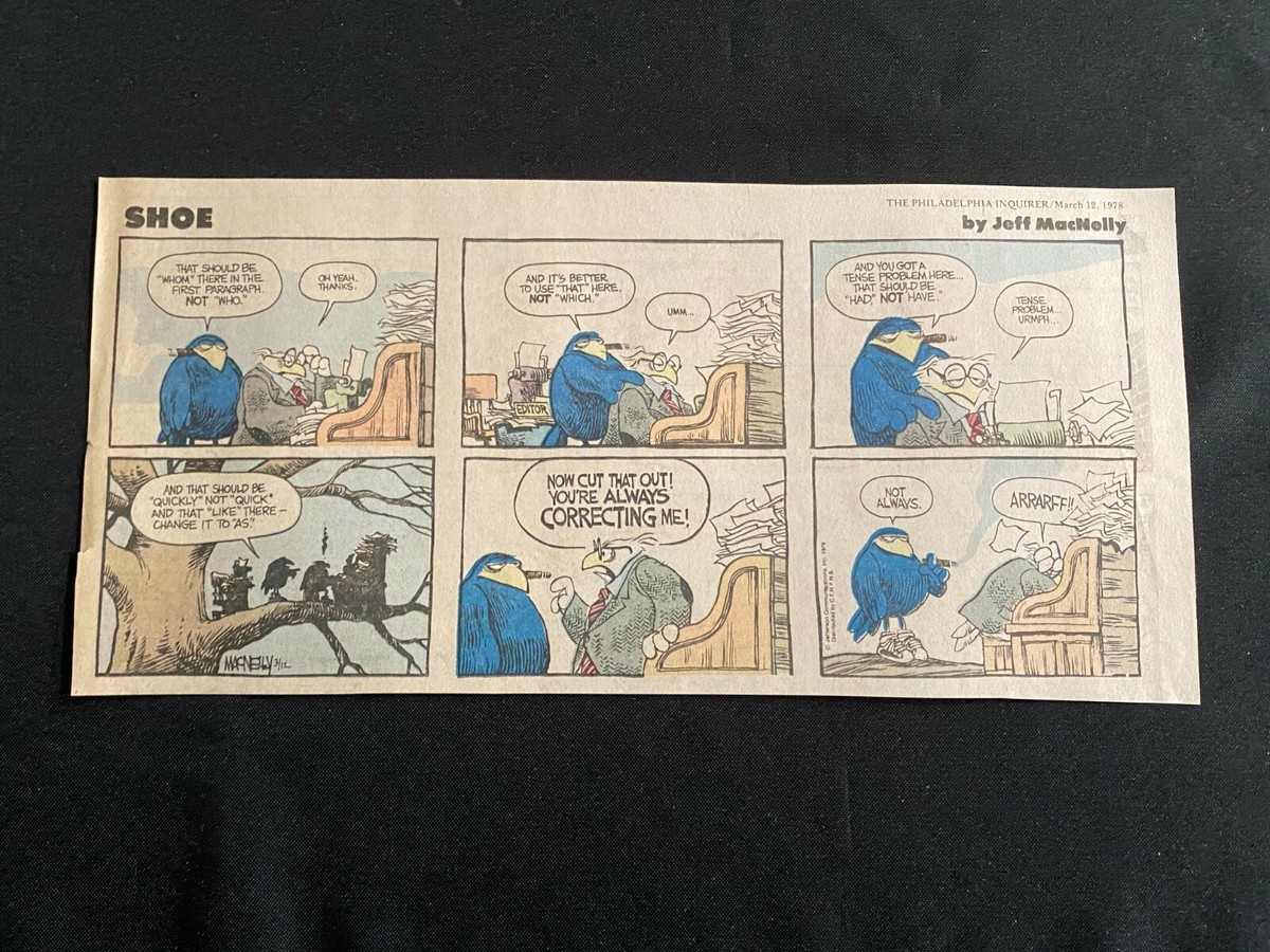 01 SHOE by Jeff MacNelly Lot of 15 Sunday Third Page Comic Strips