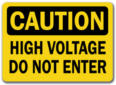Caution Sign - High Voltage Do Not Enter - 10'' x 14'' OSHA Safety Sign