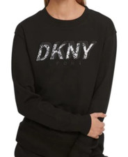DKNY Printed-Logo Fleece Sweatshirt Black M