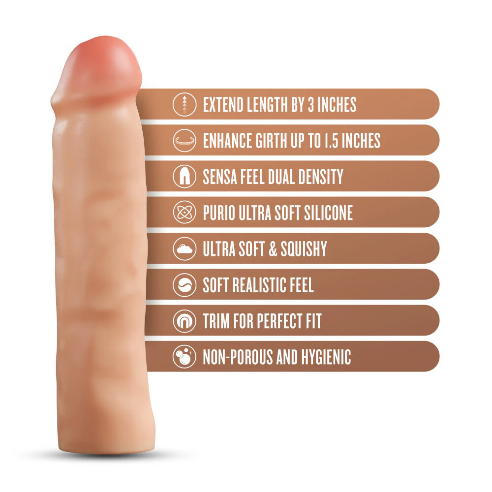 Performance Plus Add 3" Silicone Cock Sheath Penis Extension Extender Enlarger