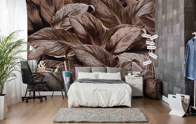 3D Leaves Flora Watercolor Wallpaper Wall Murals Removable Wallpaper