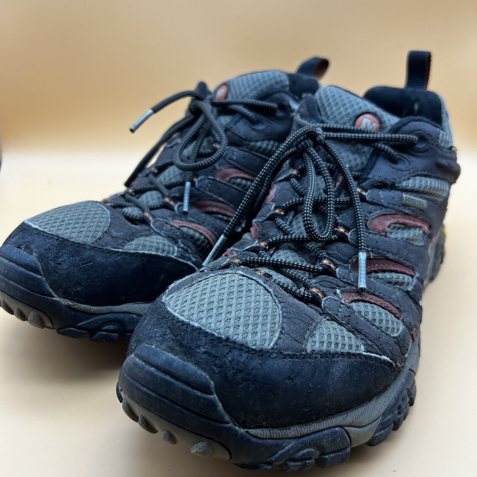 Scarpe da trekking Merrell Moab Gore Tex sneakers outdoor stringate Vibram taglia 11 5