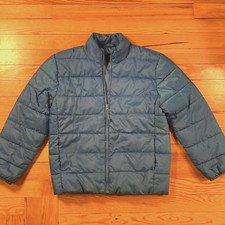 The Childrens Place Puffer Jacket Boys Large 10 - 12 Blue Lightweight Full Zip