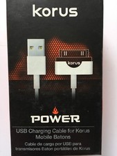 Korus Power USB Charging Cable for Mobile Batons Works w/ 30-pin & Lightning NEW