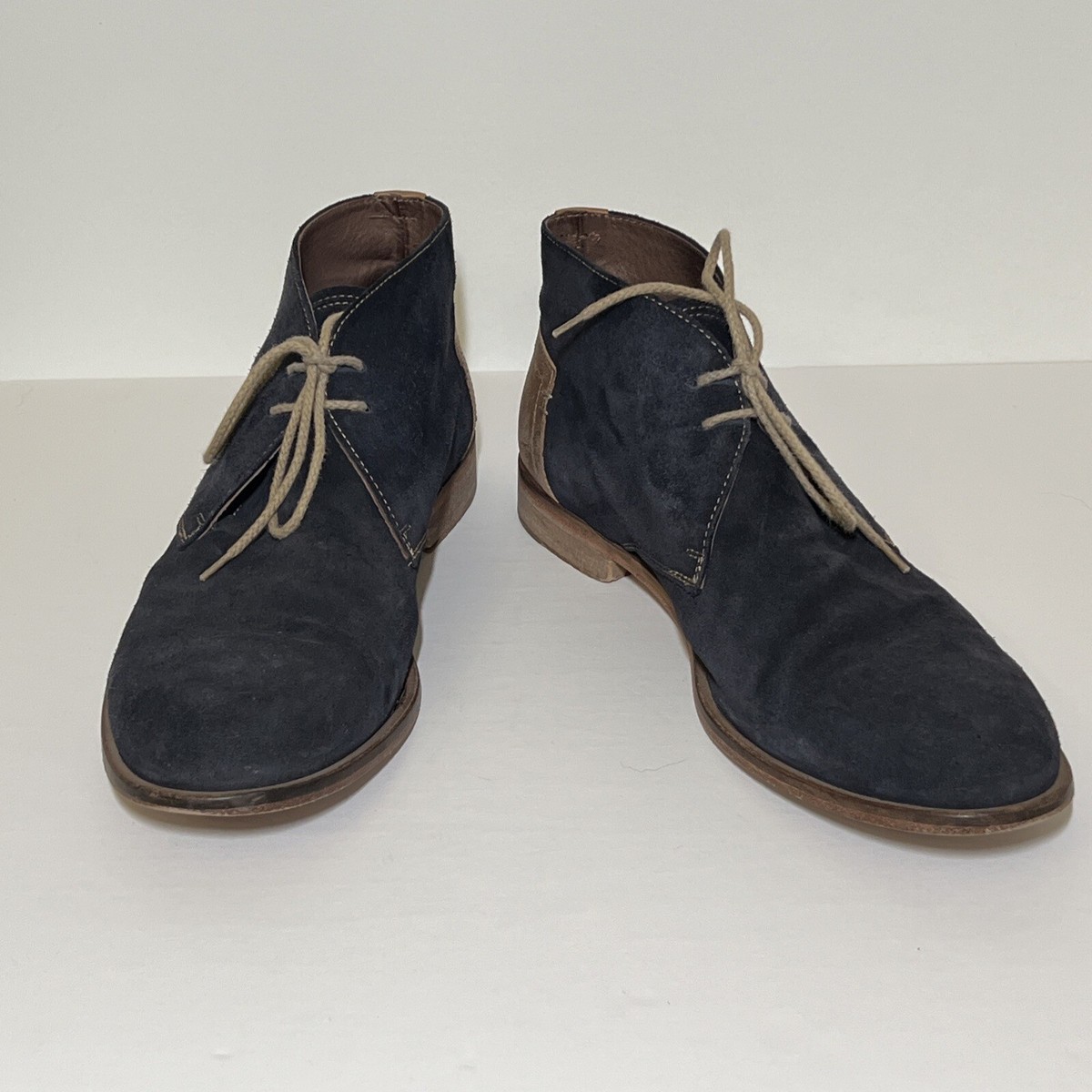 Johnston & Murphy Blue Suede Leather Chukka Boots Men