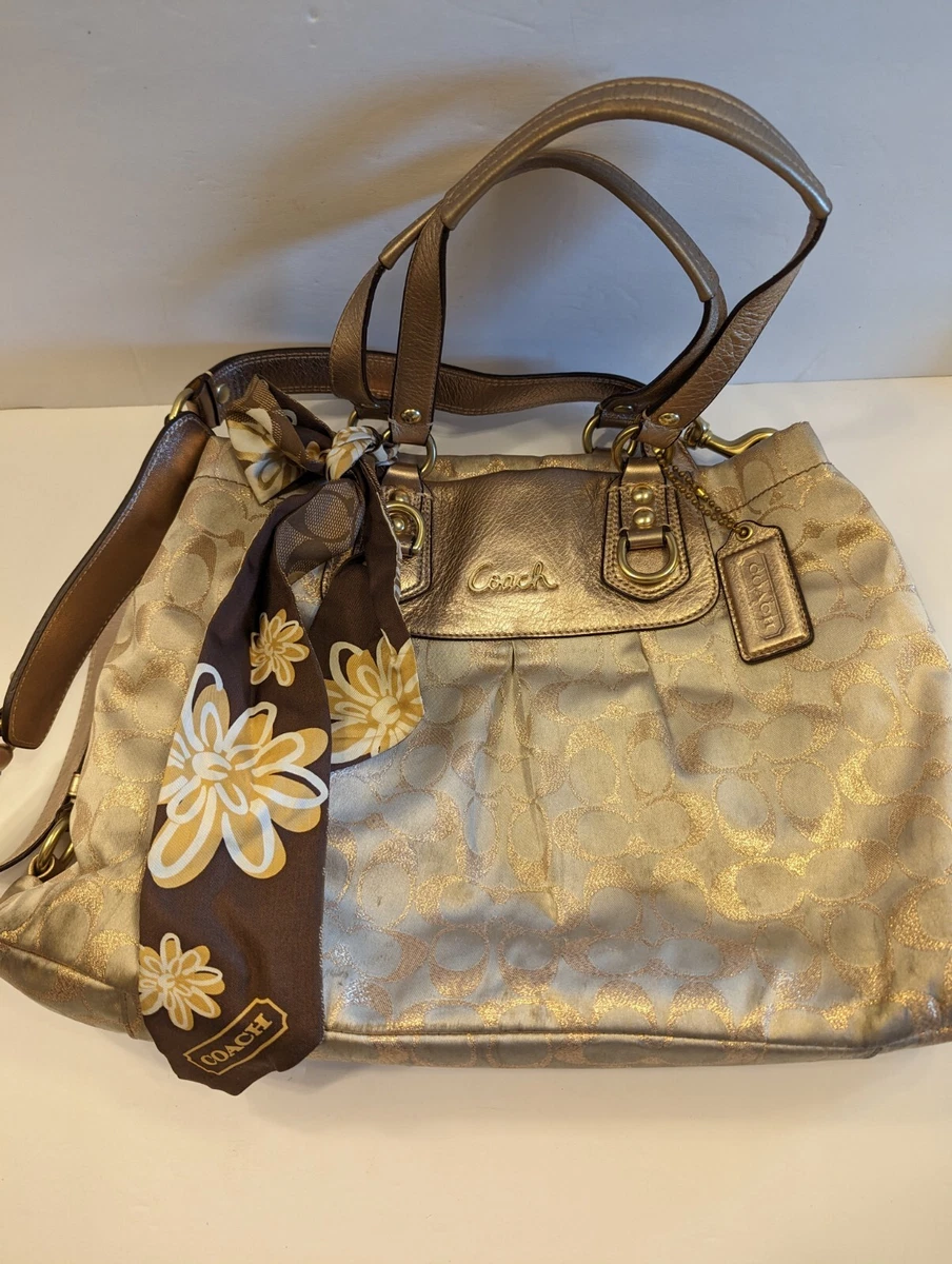 Coach Beige Gold Bronze Purse Bag M1020 F15807 eBay