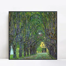 Framed Giclee Print Avenue of Schloss Kammer Park by Gustav Klimt 28"x28" 