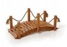 Gartenbrücke Holzsteg Teichbrücke Holzbrücke Zierbrücke mit Geländer 100cmX45cm 