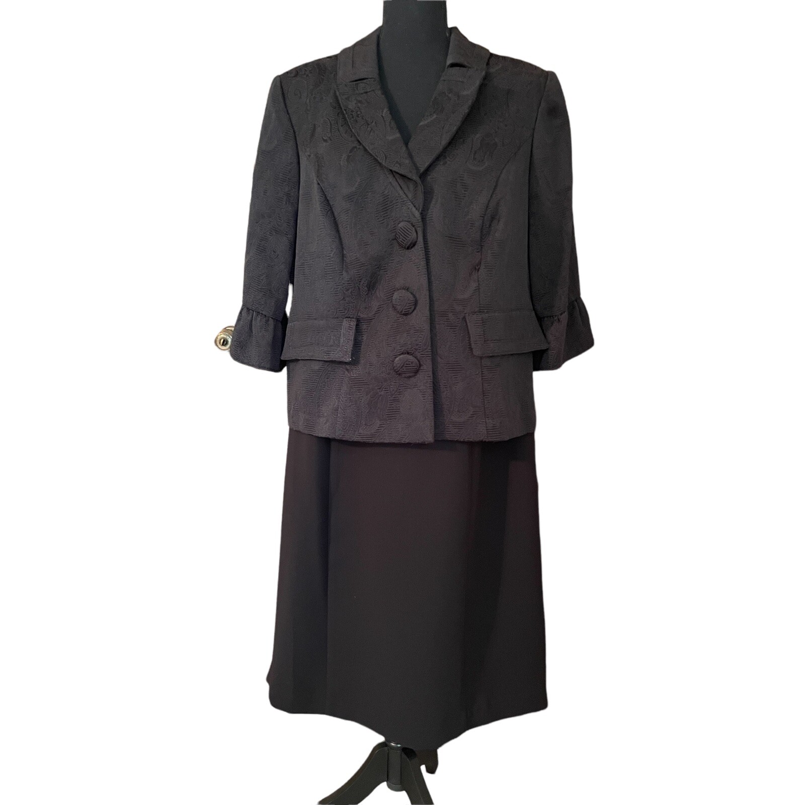 K Woman 2pc. Black Jacket Dress Suit Women's Size 14W eBay