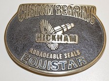 Vintage HICKHAM Custom Bearings Equistar Black Brass Belt Buckle Rare