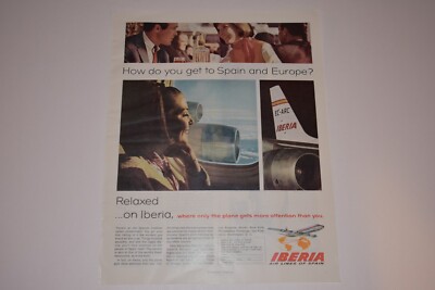 Vintage 1966 Iberia Air Lines of Spain Print Ad. | eBay