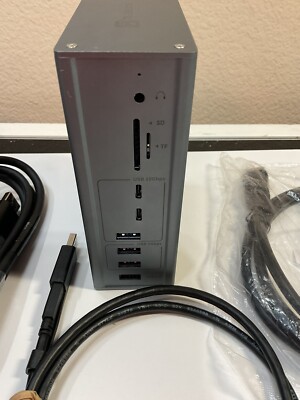 Tobenone USB C Triple Display Docking Station 3 Dual 4K SD/Micro Reader UDS-017T