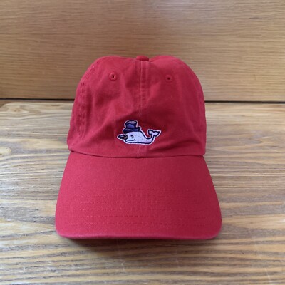 Vineyard Vines Whale Narwhal Hat Baseball Cap Adjustable Red