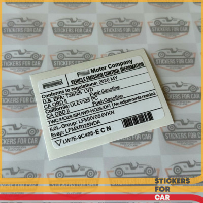 Ford Mustang USA Emission Sticker LW7E-9C485-ECN