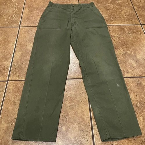 VTG 1970s Military Utility Trousers OG-507 Pants 30x30 Green Vietnam OG-107