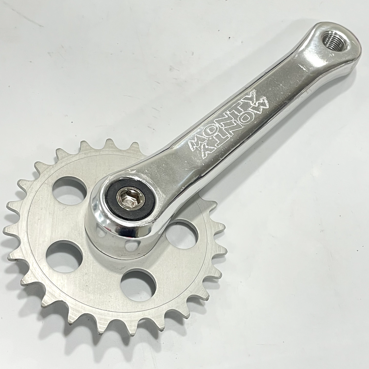 NOS Monty Trial Bike Trailsin Crank Set Arm Drive Right 24t Silver