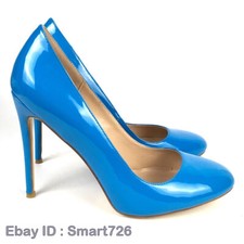 Fashion Shoes for Women Round Toe High Heels Pumps Ladies Party Stilettos Blue