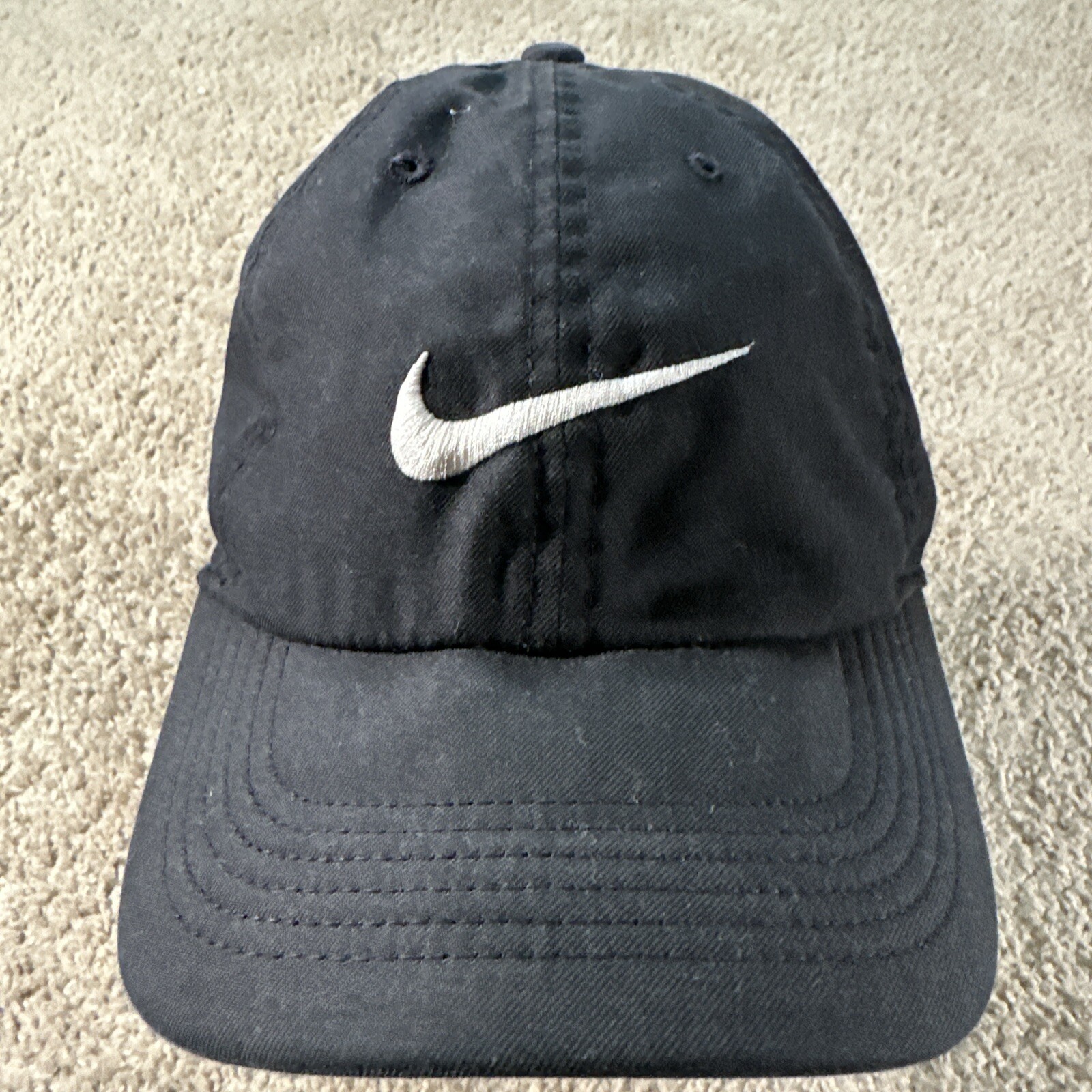 Nike Hat Cap Adult Black Adjustable Strap Heritage 86 Dri-Fit Logo