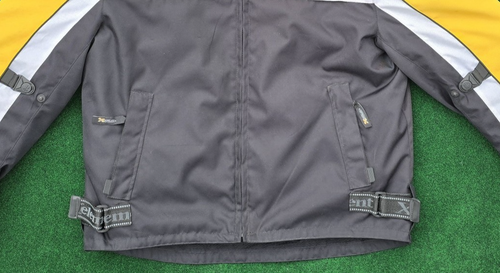 VTG Xelement Motorcycle Jacket Nylon Black Yellow PADDED Racing Men's Size XXL - Picture 3 of 13
