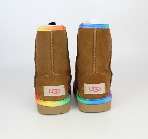 NEW UGG Rainbow Genuine Shearling Winter Boots (Toddler), CHESTNUT, Size 8 - Picture 7 of 12