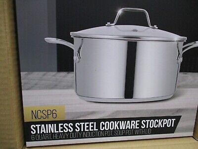 Nutrichef 5-Quart Stainless Steel Stockpot - 18/8 Food Grade Heavy Duty Large Stock Pot