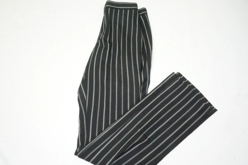 Ralph Lauren Collection Purple Label Black Black Striped Wide Pants Sz 2 NEW