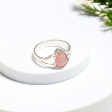 Natural Rose Quartz Ring 925 Sterling Silver Pear Shape Big Stone Handmade Engag