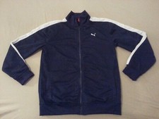Boys Puma Jacket L Large Navy Blue Athletic Gym Workout