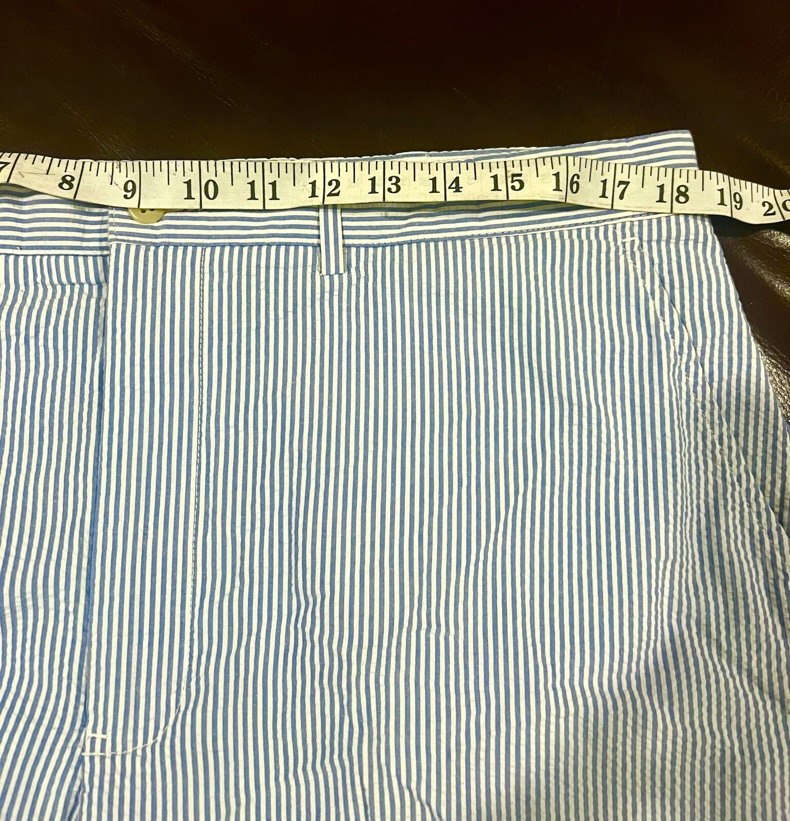 Ralph Lauren Polo Seersucker Shorts Mens 36 Blue White Striped VGC thumbnail 4