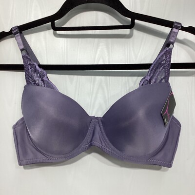 Sofra Bra Purple 40C Underwire  Lace Side Stays NWT NEW
