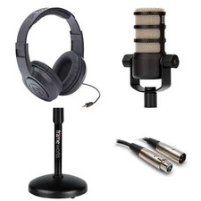 Rode PodMic Dynamic Podcast Microphone with Gator GFW-MIC-0501 Desktop Mic Stand