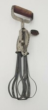 Vintage A & J Made in USA High Speed Egg Cake Beater Mixer With Wood Handles