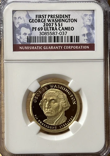 2007-S PROOF GEORGE WASHINGTON PRESIDENTIAL DOLLAR NGC PF 69 ULTRA CAMEO