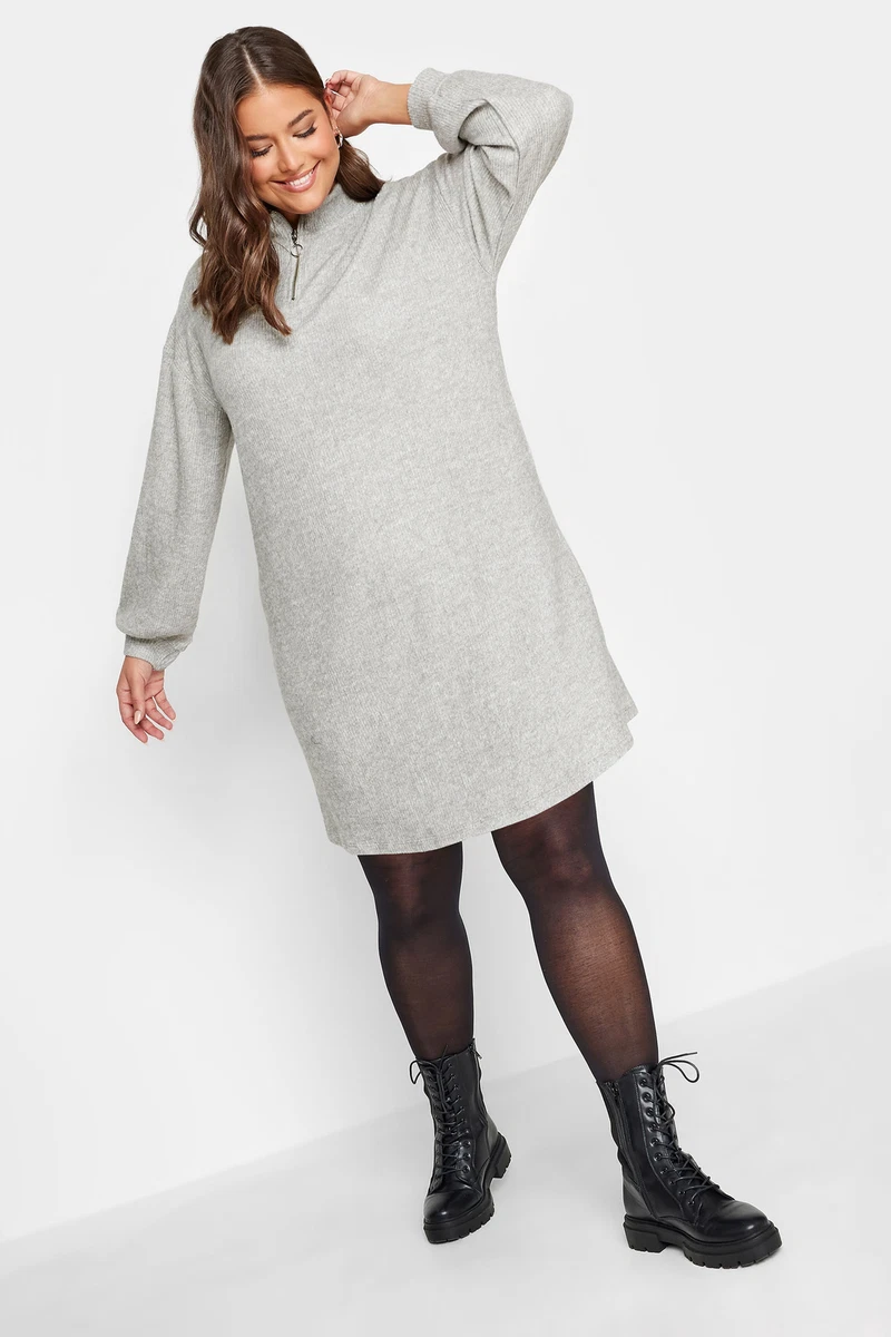 Plus size top long jumper dresses