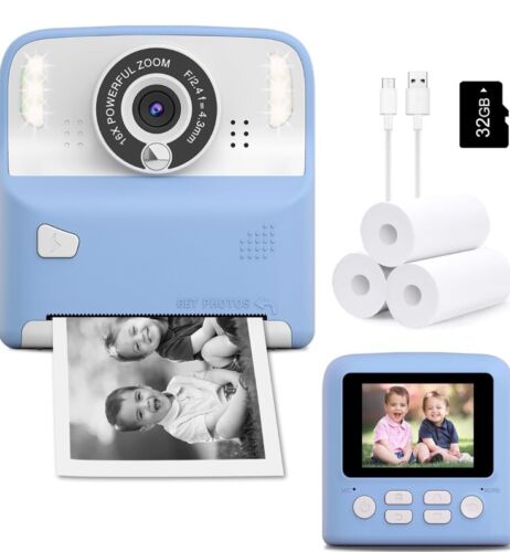 Instant Print Camera for Kids, Christmas Birthday Gift for 3-12 Year Old Girl...