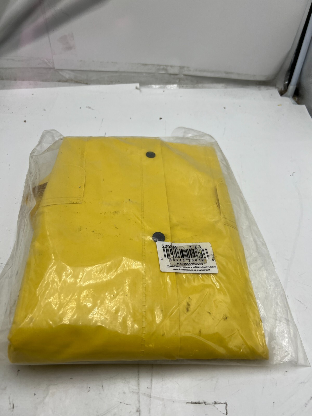 (Qty 10) 3Pc Safety Rain Suit Yellow Rain Jacket w/ Detachable Hood and Overalls