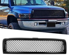 For 1994-2002 Dodge Ram 1500-3500 Matte Black Mesh Front Bumper Grille Grill