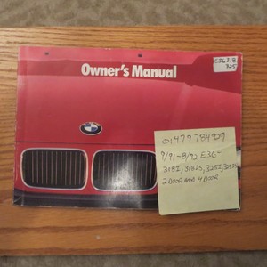 Bmw 3 Series E36 318i 318is 325i Coupe Owners Handbook Manual 2 4 Door Ebay