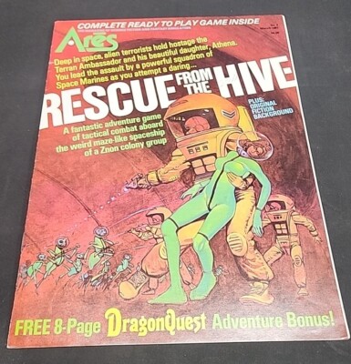 DRAGONQUEST Rescue From The Hive COMPLETE UNPUNCHED GAME 7 Ares Magazine '81 SPI