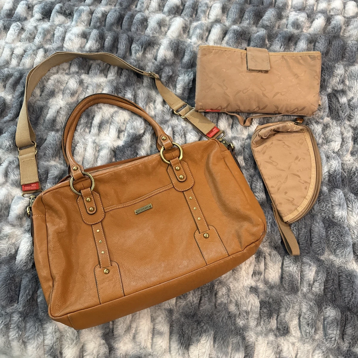 Storksak Diaper Bag Tote Backpack Tan Leather w Strap & Changing Pad Amazon.com: Leather Diaper Bag Backpack with Changing Pad  main image 3