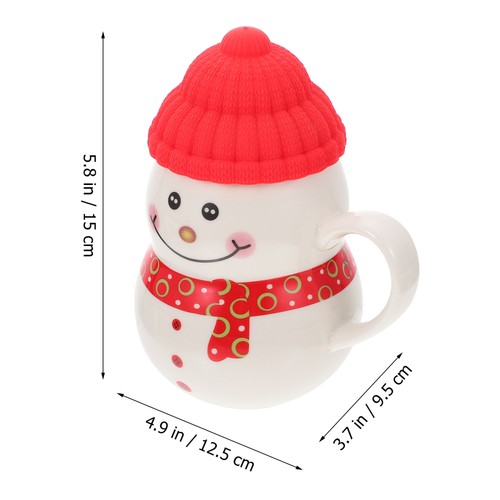 1 Set Xmas Snowman Cup with Lid Adorable Snowman Ornament Christmas Themed Cup - Picture 2 of 12