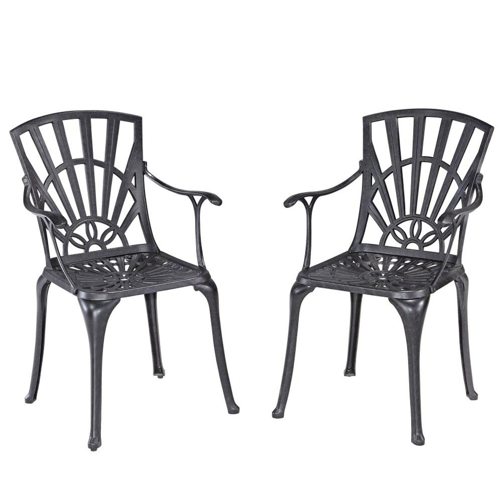 Grenada Charcoal Cast Aluminum Outdoor Frame Chair Pair by Homestyles