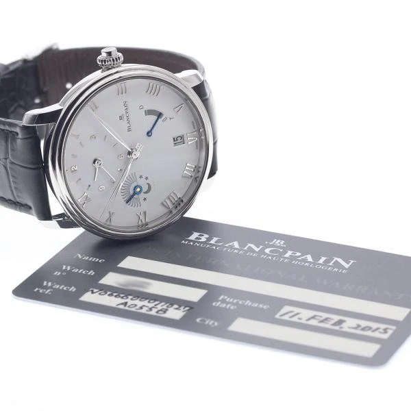 Blancpain — Blancpain Villeret Half Time Zone 6660-1127-55B 40mm SS White Dial Watch #C1895
