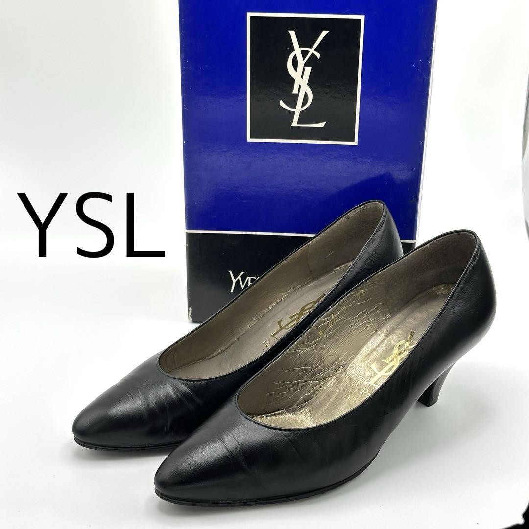 Saint Laurent decolte tacco YSL EU36 5 US6 5 pelle nera 09860a