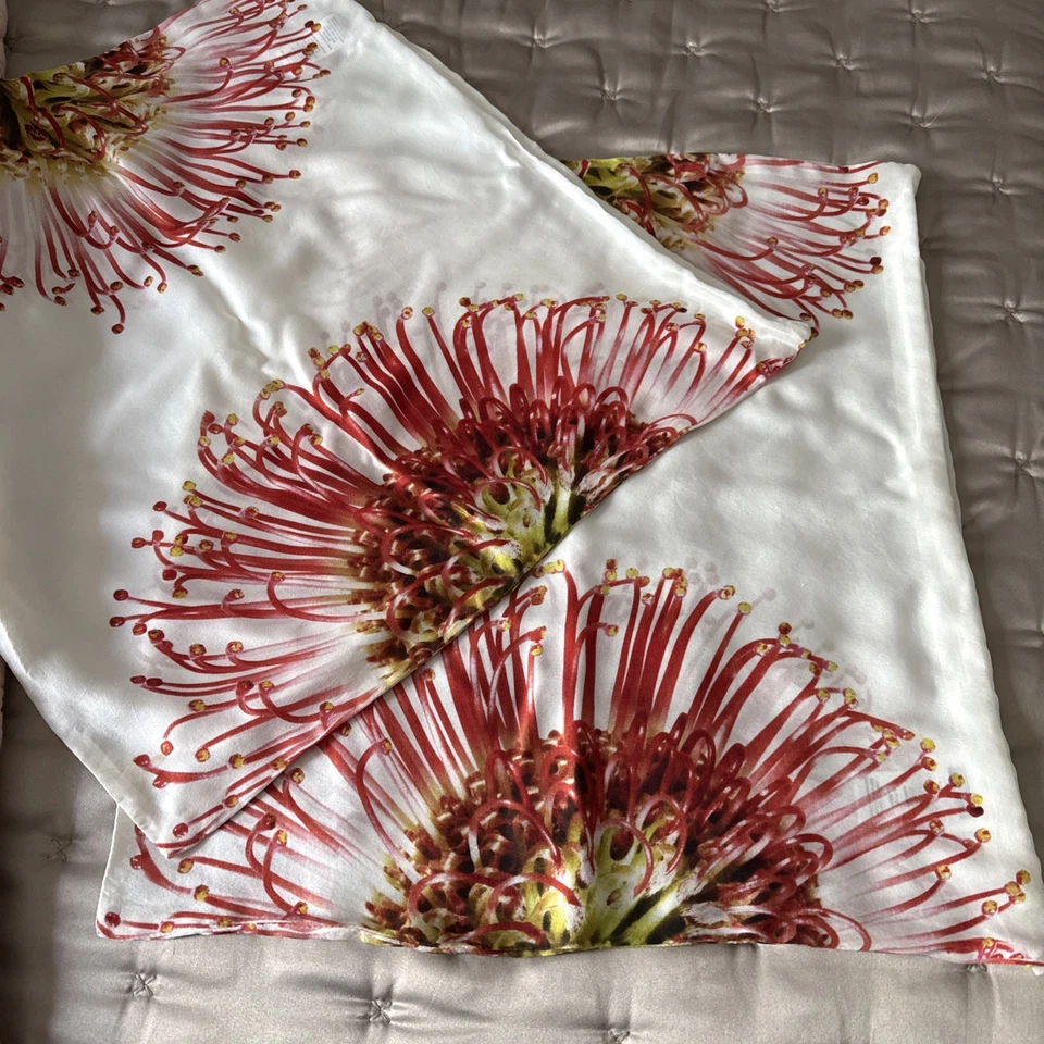 West Elm Clinton Friedman 100% Silk 2x Decorative Cushions + Down inserts 20x20 - Image 3 of 4