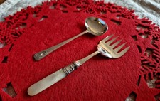 Vintage Servierbesteck Aus England Perlmuttgriff + Balstaff Plate L&ouml;ffel 20 CM